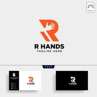 minimale r brief eerste hand logo sjabloon vector illustratie pictogram element geïsoleerde vector