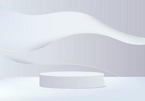 3D-achtergrondproducten weergeven podium scène met geometrische platform achtergrond vector 3d-rendering met podiumstandaard om cosmetische producten podium showcase op voetstuk witte studio te tonen