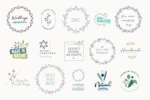 set van elegante borden en badges vector