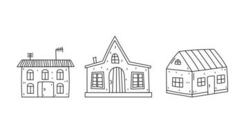 tekening huizen reeks vector