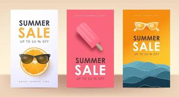 kleurrijke zomer verkoop lay-out poster banner achtergrond vector