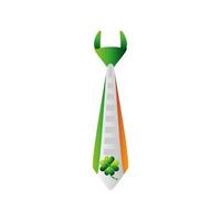 happy st patricks day stropdas met klaver decoratie pictogram gedetailleerde stijl vector