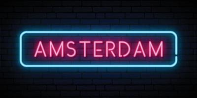 amsterdam neon teken vector