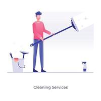 schoonmaak service-elementen vector