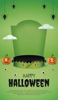 sociale media instagram-verhaalbanner met 3d productvertoning zombie podium speciale editie halloween vector