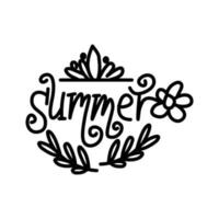 hallo zomer script tekst ontwerpsjabloon vector