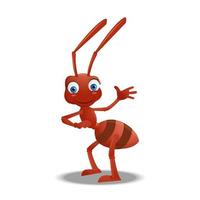schattige mier cartoon geïsoleerd op een witte achtergrond vectorillustratie vector