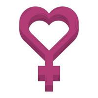 vrouwendag roze geslacht vrouwelijk hart ontwerp vector