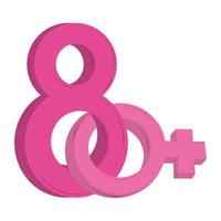 vrouwendag roze geslacht vrouw en acht ontwerp vector