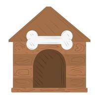 huisdier houten huis met bot witte achtergrond vector