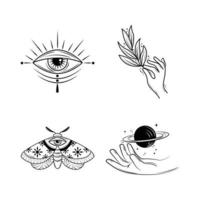 minimalistische tattoo set vector