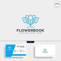 boom of plant en bloem boek onderwijs lijn logo sjabloon vector illustratie pictogram element vector bestand