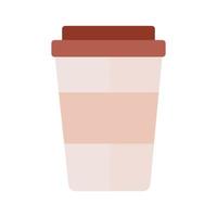 koffie plastic container drinken platte stijlicoon vector