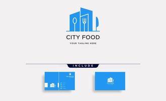 stad voedsel apparatuur eenvoudig plat logo ontwerp vector