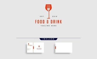 eten en drinken eenvoudig plat logo ontwerp vector illustratie pictogram element logo met visitekaartje downloaden