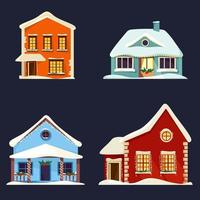 set versierde huizen vector