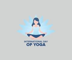 internationale dag van yoga plat karakter premium illustratie vector