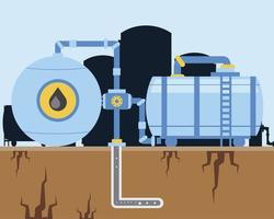 fracking olie-industrie machines pomp en pijpleiding exploratie vector