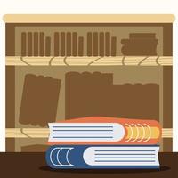 boeken boekenplank bibliotheek vector