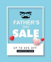 gelukkige vaders dag verkoop sjabloon voor spandoek achtergrond vector
