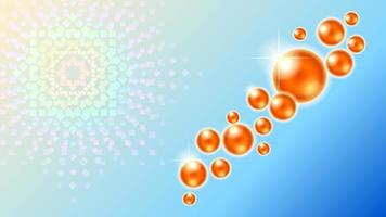 oranje ballen groeperen realistische 3D-achtergrond vector