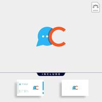 letter c chat praten bericht vector embleemontwerp sjabloon