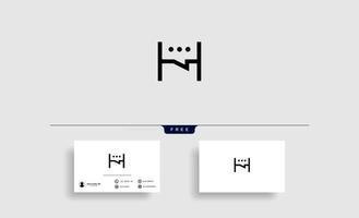 letter h chat logo sjabloonontwerp vector