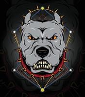 bulldog embleem ontwerpsjabloon pitbull in puntige kraag logo ontwerp voor sportteam vector