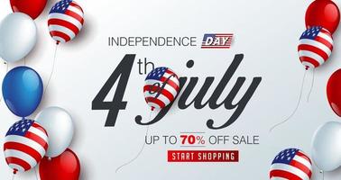 Onafhankelijkheidsdag VS verkoop promotie sjabloon voor spandoek vector