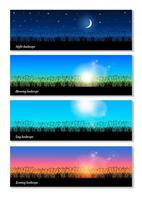 horizontale banner landschap gras en lucht vector