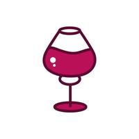wijnglas viering drankje drank pictogram lijn en gevuld vector