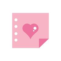 gelukkige Valentijnsdag notitie bericht brief papier hart roze ontwerp vector