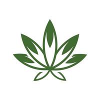 eenvoudig pictogram van cannabisblad silhouet indica marihuana vector