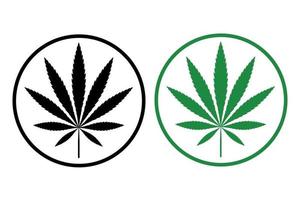 eenvoudig pictogram van cannabisblad silhouet sativa marihuana vector