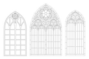 gotisch middeleeuws glas-in-loodraam vector