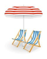 strand attributen paraplu en ligstoel voorraad vectorillustratie geïsoleerd op een witte achtergrond vector