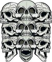 gotisch bord met schedel, grunge vintage ontwerpt-shirts vector