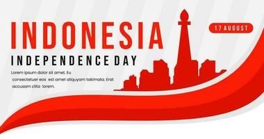 banier Indonesië onafhankelijk dag rood wit achtergrond vector