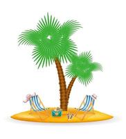 palmboom en accessoires voor rest voorraad vectorillustratie geïsoleerd op een witte achtergrond vector
