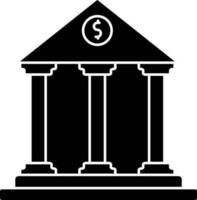 bank gebouw glyph icoon in vlak stijl. vector