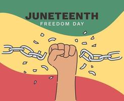 tiende onafhankelijkheidsdag vrijheid of emancipatiedag jaarlijkse amerikaanse feestdag gevierd in 19 juni afro-amerikaanse geschiedenis en erfgoed poster wenskaart banner vector