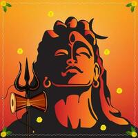 illustratie van heer shiv Shankar silhouet achtergrond voor gelukkig maha shivaratri vector