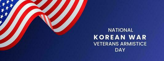 nationaal Koreaans oorlog veteranen wapenstilstand dag Aan juli 27 met ons vlag. achtergrond vector illustratie.