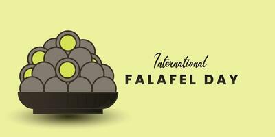 Internationale falafel dag Aan juni 12. geschikt voor groet kaart, poster, banier met handgeschreven kalligrafie. vector