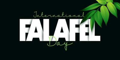 Internationale falafel dag Aan juni 12. geschikt voor groet kaart, poster, banier met handgeschreven kalligrafie. vector