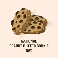 nationaal pinda boter koekje dag Aan juni 12. zoet koekjes met pinda's vector illustratie. belangrijk dag.