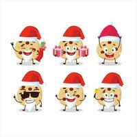 de kerstman claus emoticons met chocola chips tekenfilm karakter vector