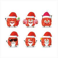 de kerstman claus emoticons met rood de kerstman zak tekenfilm karakter vector