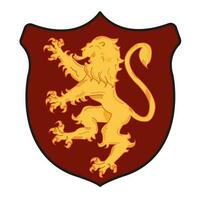 leeuw vector embleem. wijnoogst ontwerp heraldisch symbolen en elementen