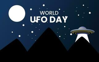vector ontwerp wereld ufo dag 2e juli. vlak illustratie. vlak ontwerp